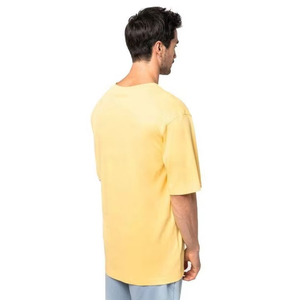 Men's Regular Fit Solid Yellow Cotton T-<b>Shirt</b> Regular Sleeve O-Neck Casual Jersey Front Logo Custom Design - Product Image 4