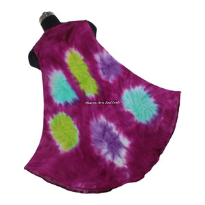 Vestido Maxi Australiano para Fiesta, Vestido Maxi sin Mangas de Rayón con Estampado Tie Dye para Damas, Atractivo Vestido Maxi Largo Abierto con Estampado Tie Dye - Product Image 6