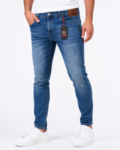 Jeans de Mezclilla para Hombre Fly Humble, Corte Regular, Transpirables, Ligeros, Lavado a la Piedra, Cintura Media, Azul Sólido, Estilo Formal, para Verano - Product Image 2