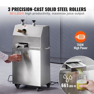 Spremiagrumi Elettrico Commerciale per Canna da Zucchero 110V 750W, Produzione 661 LBS/H, 3 Rulli in Acciaio Inox, Alta Efficienza - Product Image 2