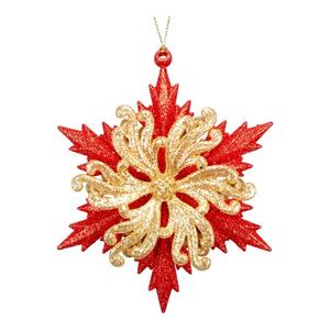 Décoration de Noël et du Nouvel An en gros, ornement en acrylique 3D en forme de flocon de neige bicolore couleur champagne - Product Image 3