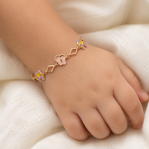 Bracelet en argent sterling 925 avec breloques papillon et éléphant, design géométrique à maillons polis, bijoux pour filles pour le quotidien et les fêtes - Product Image 1