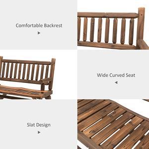 Robusto Divanetto a Dondolo in Legno con Sedute Curve Larghe in Noce, Arredo da Giardino con Cuscini Impermeabili per il Relax in Cortile - Product Image 5