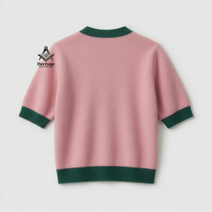 Alfa Griega |   Kapa |   Cárdigan Vintage Rosa y Verde con Cierre de Botones, Ecológico, para Mujer, Estilo Universitario, Personalizado, Marca Alpha - Product Image 5