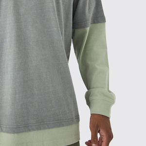 T-shirts pour hommes à double manches effet délavé, les plus vendus, avec faible MOQ, en tissu doux, idéaux pour l'été et l'extérieur - Product Image 5