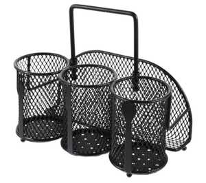 Modern Stainless Steel Utensil Holder <b>Set</b> Perforated Design Kitchen Cutlery Organizer Anti Slip Base Spoons Forks Tools - Product Image 4