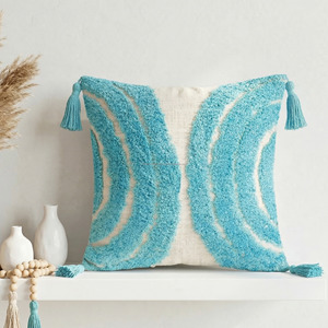 <b>White</b> Elegant Tufted <b>Sofa</b> Cushion <b>Cover</b> 30x50 Lightweight Durable Handwoven Cotton Style Tufted Lumbar Pillowsham - Product Image 2