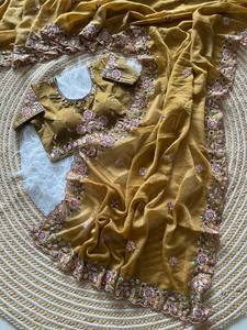 Sari de Seda de Diseño Exclusivo con Blusa, Estilo Moderno para Bodas, Precio Económico al por Mayor, Étnico de Surat - Product Image 5