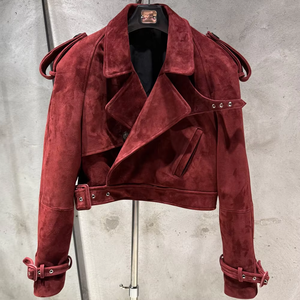 Unisex Vintage Solid Denim PU Leather Hooded Jacket Half <b>Zip</b> Closure V-neck Slim Fit Regular Length Winter Style Quick Dry - Product Image 5