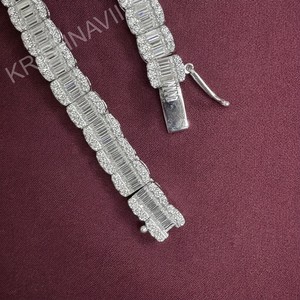 Luxury 8.5MM Lab Diamond 14K White Gold Tennis Necklace for Women Men <b>Iced</b> <b>Out</b> Diamond Link <b>Chain</b> Statement Jewelry Gift - Product Image 4