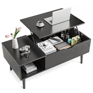Tavolino da Caffè in Legno con Ripiano Sollevabile 100x50 cm, Regolabile e Facile da Sollevare, per Soggiorno e Sala da Pranzo - Product Image 6