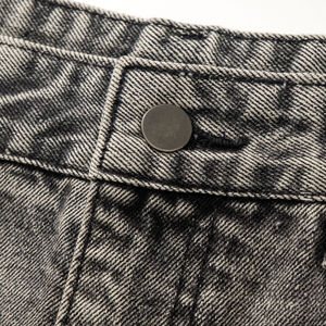 Jeans baggy droits personnalisés pour hommes, style streetwear, en denim de coton délavé foncé, effet usé, vintage et tendance - Product Image 5