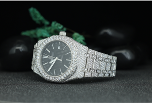 Reloj de cuarzo octogonal de lujo para hombre con incrustaciones de diamantes |   Reloj de pulsera de acero inoxidable con diamantes estilo hip hop al por mayor - Product Image 3