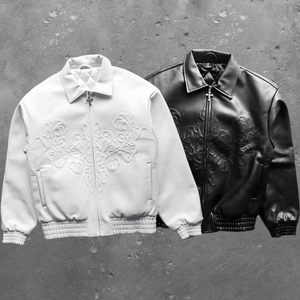 แจ็คเก็ตหนังแท้สไตล์วินเทจสั่งทำขายส่ง เสื้อผ้าผู้ชายขายดี แจ็คเก็ตหนังแท้ 100% แฟชั่นใหม่สำหรับผู้ชาย - Product Image 1