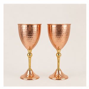 Handcrafted Pure <b>Copper</b> Wine Goblet With Brass Stand Hammered Finish Metal Wine Glass Antique <b>Copper</b> Drinking <b>Cup</b> For Barware - Product Image 1