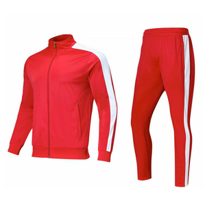 Ensemble de survêtement 2 pièces unisexe en nylon respirant avec bandes latérales orange, idéal pour le fitness, la gym et les activités de plein air, fermeture éclair. - Product Image 5