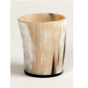 Verre à shot de luxe en corne de buffle authentique, style médiéval viking, avec base en bois, style marin - Product Image 4