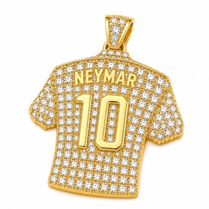 จี้เสื้อฟุตบอลเพชรทองคำ 18K เพชรเพาะเลี้ยงในห้องปฏิบัติการ สร้อยคอเลขเพชรเพาะเลี้ยงในห้องปฏิบัติการ ผู้ผลิตเครื่องประดับขายส่ง - Product Image 4