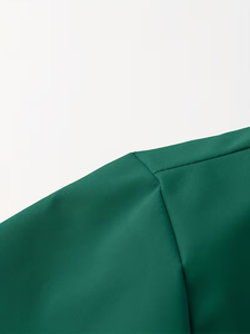 Men's Green White Color Block Hooded Quarter Zip Eco-friendly Fleece Windproof Jacket Casual Outerwear Winter Wear Polyester - Product Image 5