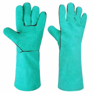 Gants de soudage TIG en cuir pleine paume, résistants au feu, antistatiques, pour le travail au foyer, la grillade et les cheminées - Product Image 4