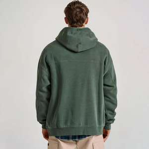 Sudadera con Capucha Personalizada para Hombre, Estilo Vintage, con Parches Bordados, Lavado Ácido, Corte Recortado - Product Image 5