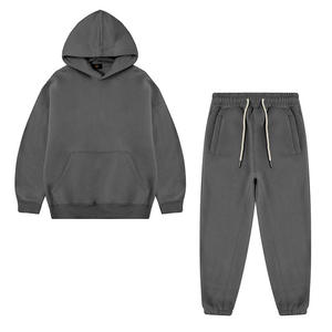 Ensemble de survêtement surdimensionné OEM pré-rétréci pour femme, survêtement oversize, logo personnalisé, prix usine, vente en gros - Product Image 3