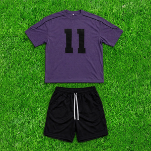 Conjunto de Camiseta y Pantalones Cortos para Entrenamiento Deportivo al Aire Libre, Ropa Deportiva de Secado Rápido para Práctica y Ejercicio, Proveedor de Ropa Deportiva Cómoda - Product Image 1