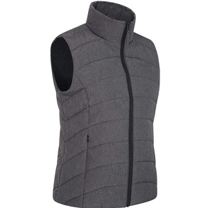 Chaleco acolchado impermeable con cuello levantado personalizado para mujer, informal, ligero, con cremallera, acolchado, prendas de vestir exteriores, chaleco, bordado de piel, decoración - Product Image 3