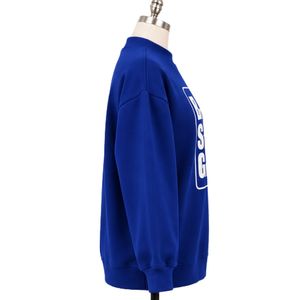 <b>Womens</b> Royal Blue Oversized Sweatshirt <b>White</b> Strong Girl Graphic Print Crew Neck Long Sleeve Casual Streetwear Fashion Pullover - Product Image 6