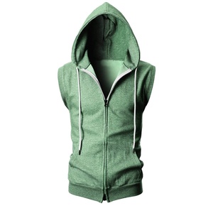 Débardeur à capuche personnalisé pour homme, séchage rapide, pour la gym et l'entraînement, avec poche, vente en gros - Product Image 1
