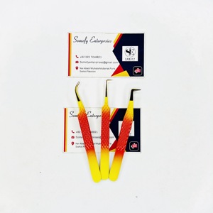 Pinzas Profesionales de Acero Inoxidable Antiestáticas de 10 mm con Puntas Doradas, Herramientas de Maquillaje para Volumen de Pestañas, Kit de Extensión de Pestañas - Product Image 3