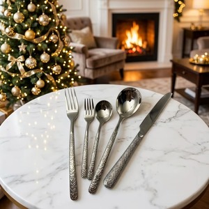 Elegant Stainless Steel Cutlery <b>Set</b> With Creative Handle <b>Antique</b> Design Royal Flatware Tableware - Product Image 1