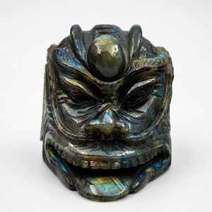 Máscara de Labradorita Tallada a Mano, Escultura Facial de Piedra Preciosa Natural, Adorno Espiritual Decorativo para el Hogar - Product Image 4