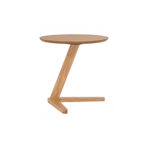 In Stock Small <b>Round</b> Oak <b>Side</b> <b>Table</b> Space-Saving Coffee <b>Table</b> with Sturdy Leg Compact Apartment and Living Room Accent Furniture - Product Image 1