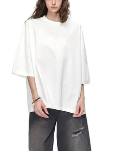 Camiseta Unisex Oversize de Algodón Estilo Urbano, Cuello Redondo, Ajuste Holgado, Manga Corta, Estampado Personalizado - Product Image 4
