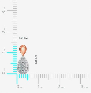 Pendientes de Oro Rosa de 18K con Diamantes Cultivados en Laboratorio VVS EF, Corte Redondo y en Forma de Pera, con Engaste Pavé, Diamantes CVD, para Mujer - Product Image 4