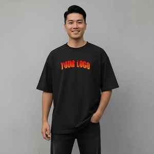 High Quality Summer Casual Wear 180g Heavyweight 100% Cotton Customizable Men's T-Shirt Loose Fit Breathable Eco-Friendly Hip - Product Image 4