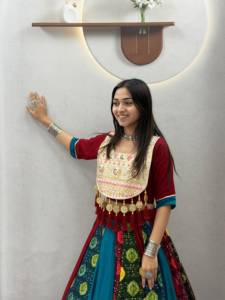 Traditional Indian Women's Floor-Length Cotton <b>Lehenga</b> Set Colorful Printed <b>Skirt</b> Quick Dry All Seasons for Wedding Occasion - Product Image 2