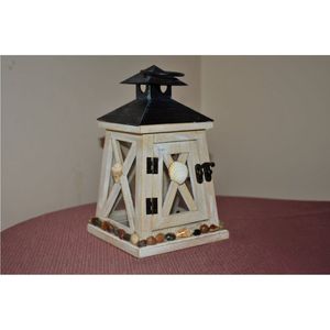 Wholesale Vintage Wooden <b>Lantern</b> Home Decor Rustic Wood <b>Candle</b> Holder Hanging Coastal Decorative Glass <b>Lanterns</b> For Home Decor - Product Image 1