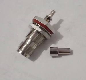 ขั้วต่อแบบ Crimp ตัวเมีย TNC ชุบนิกเกิลเงิน แบบ Direct Feedthrough สำหรับประกอบสายเคเบิล RF - Product Image 1