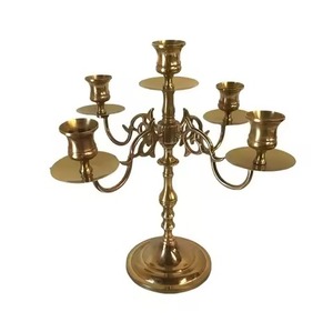 Chandelier en métal élégant à 5 bras, porte-bougie décoratif, centre de table, décoration d'intérieur - Product Image 5