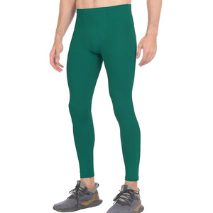 New men High Waist Solid Color Full Length Leggings <b>Stretch</b> Breathable Yoga Pants - Product Image 1