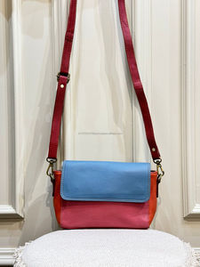 Sac à bandoulière en cuir recyclé occidental pour femmes élégantes Sac à bandoulière à fermeture éclair doublé en nylon multicolore unique Vente à chaud - Product Image 3