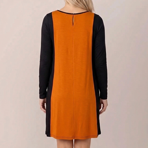 Women's Orange <b>Maternity</b> Dress Long Sleeve <b>Maternity</b> & Nursing <b>Nightgown</b> Back Closure Knee-Length Solid Knitted <b>Nightgown</b> - Product Image 2