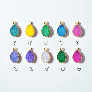 Conector de Gema Druzy en Forma de Pera de 10x14MM, Color Azul Marino, Chapado en Oro, Suministros para la Fabricación de Joyería - Product Image 2