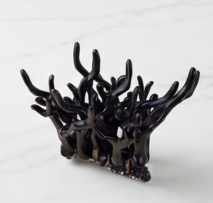 Anillo de Servilleta Moderno de Resina Negra con Diseño de Coral Hueco, Decoración de Mesa Perfecta para Fiestas y Bodas en Casa - Product Image 3