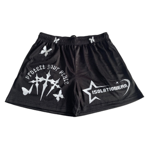 Shorts de basket-ball pour hommes SHY SPORTS personnalisés en maille rétro 100% polyester, 6 pouces, pour la salle de sport, sublimés et brodés sur mesure - Product Image 4