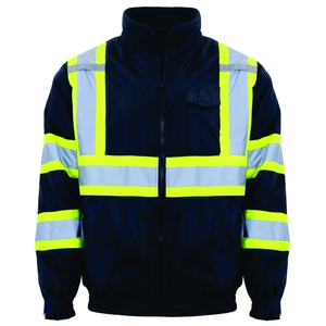 Reflective Construction Work Jacket High Visibility Safety <b>Clothing</b> for Road Crews Warehouse and Utility Work - Product Image 6