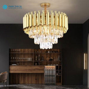 Daystar Trade Modern Decorative Gold <b>Crystal</b> Iron <b>Chandelier</b> 160W Warm White Ra80 Easy Installation Indoor Ceiling <b>Light</b> - Product Image 1