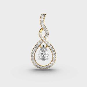 Luxury 14K <b>Solid</b> <b>Gold</b> Moissanite <b>Pendant</b> Pear Cut Claw Setting Water Drop Shape Women's Engagement <b>Pendant</b> - Product Image 1